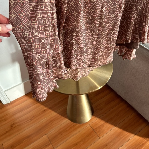 Vintage Y2K 90’s Brown Ruffles Midi Skirt Size 16 - Picture 3 of 6